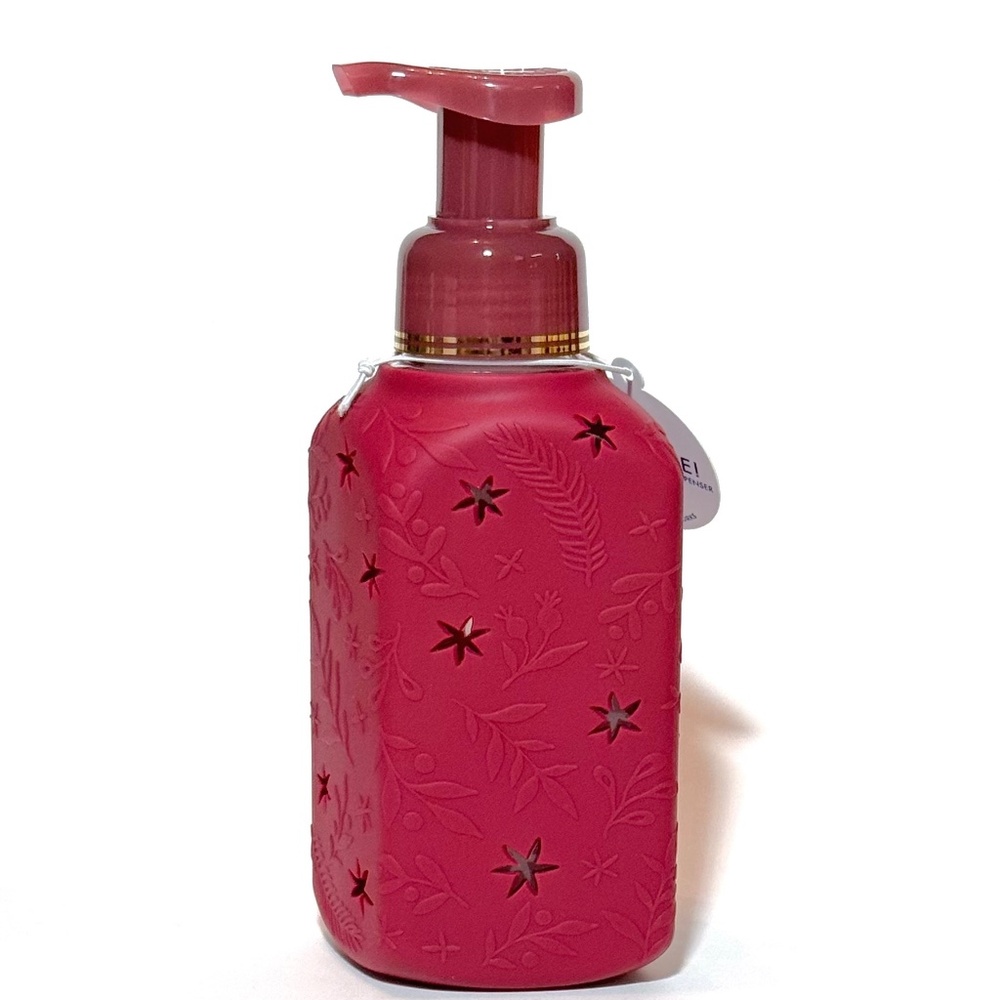 Red HOLLY LEAVES Foaming Hand Soap Dispenser